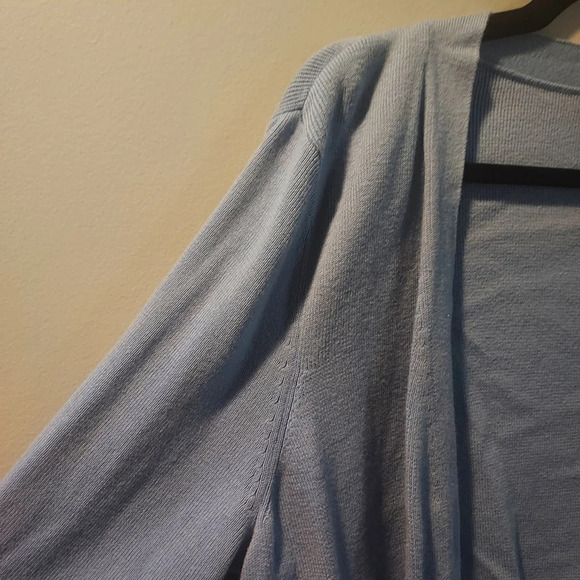 Talbots Blue Bolero Cropped Open Front Cardigan 3/4 Ruffle Sleeve in Size XL - Picture 4 of 10